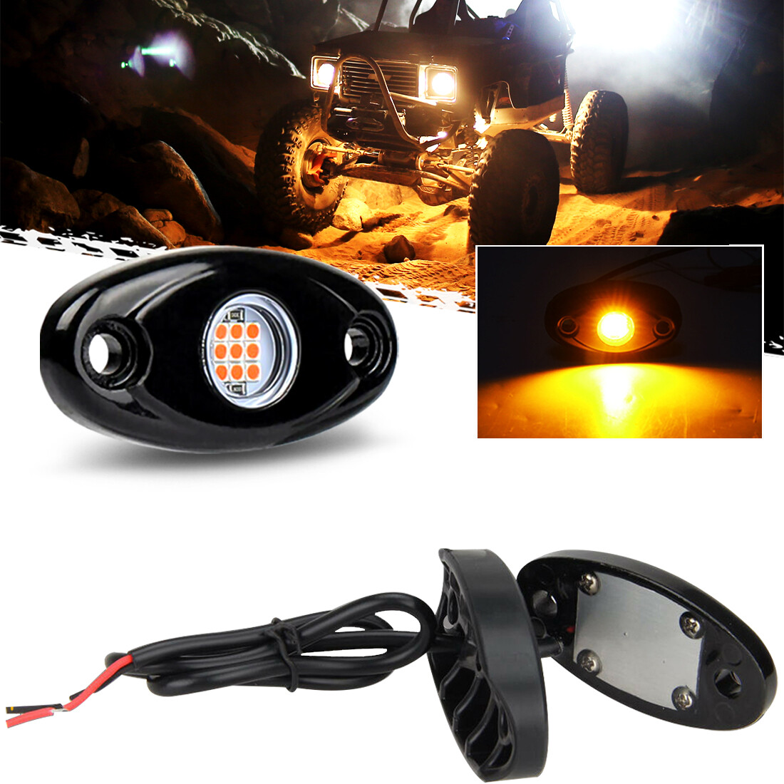 LED Rock Lights Underbody Light 9W For Jeep Offroad Truck ATV UTV 4X4 Car Boat
