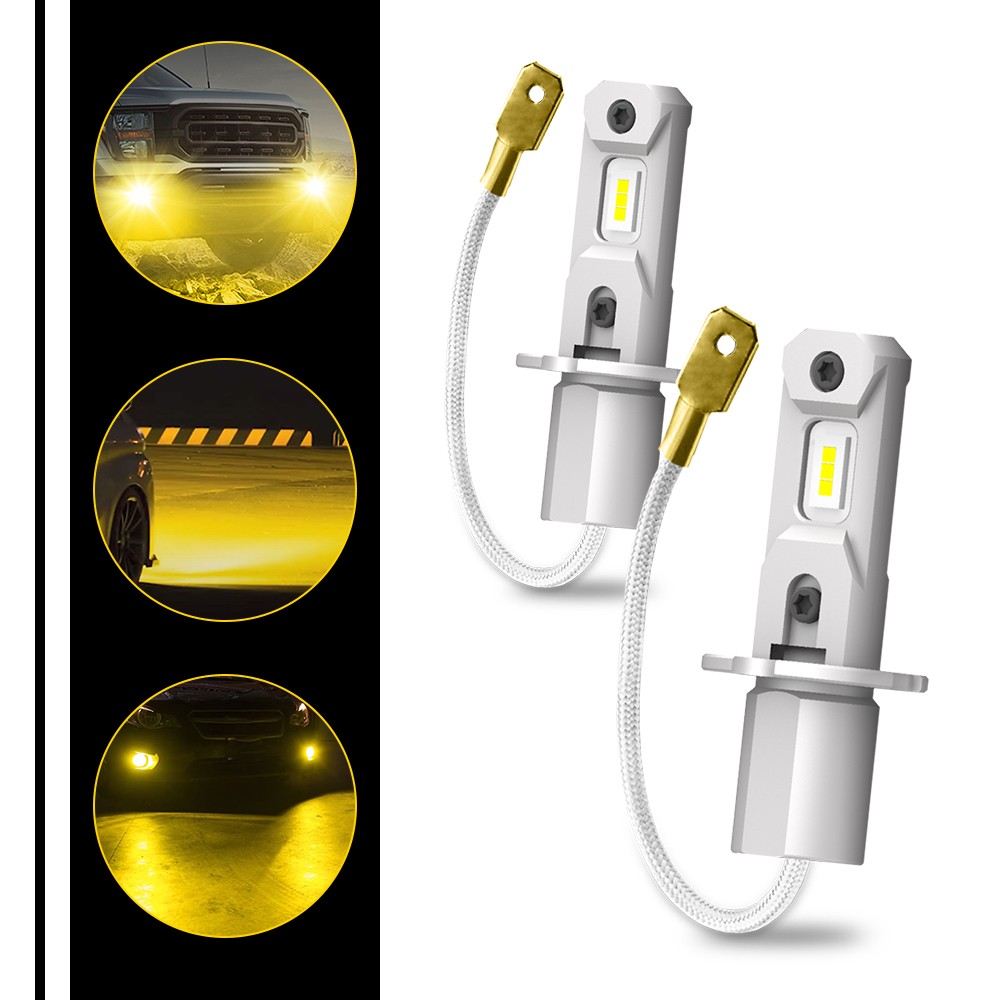 US H3 LED Fog/Driving Light New Bulbs Bright Yellow Bright Replacement 3000K