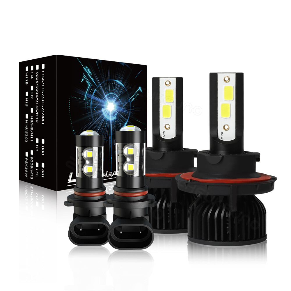 For Chrysler Aspen 2007 2008 2009 LED Headlight Fog Light Bulbs 9008/H13 9145
