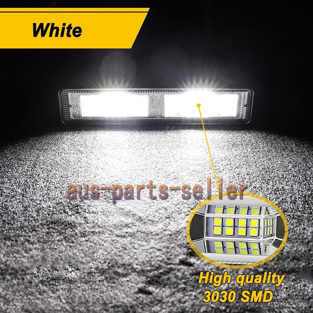 2X LED Work Lights 6 Inch 48W 12V Driving Strip Flood Beam light Bar SUV Offroad