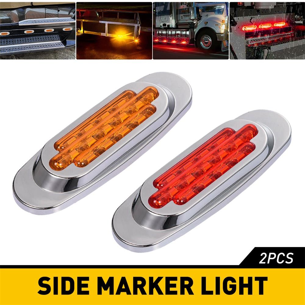 2x LED Clearance Side Lights Marker Indicator Lamp Truck Lorry Trailer Amber Red