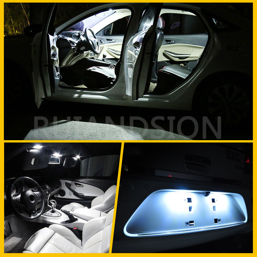 2PC/4PC White 42MM/45MM 3014-LED Truck Festoon Dome Reading Light Bulb AC/DC 12V