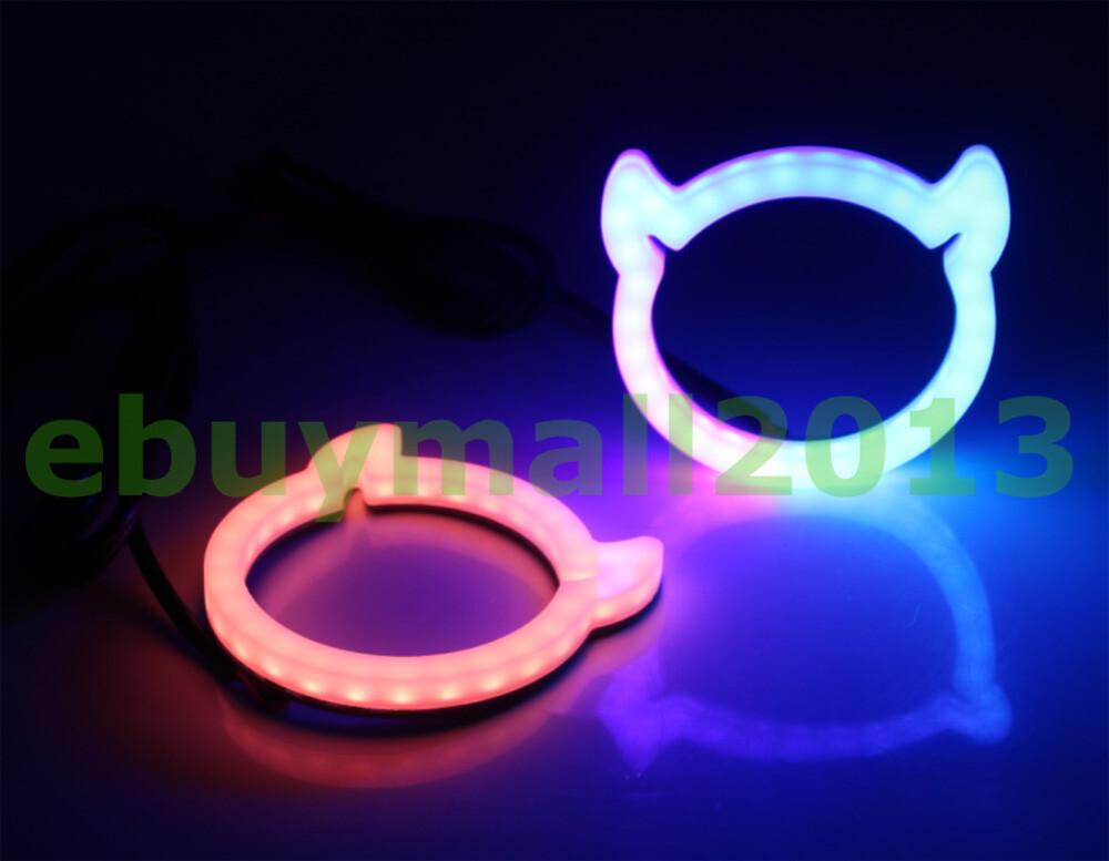 Bluetooth Control Dynamic Flow RGB Ox Horn Halo Dream Color Devil Eyes Flash DRL