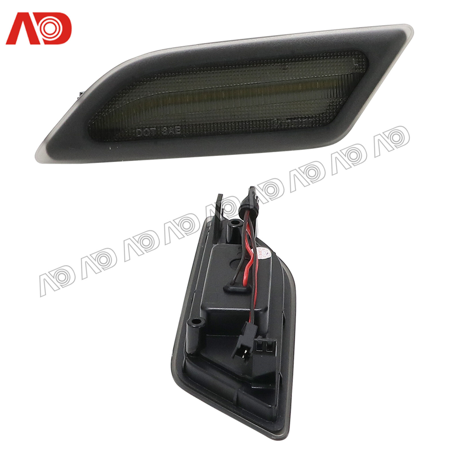 For 2012-2014 Mercedes W204 C250 C300 C350 Smoked LED Side Fender Marker Lights