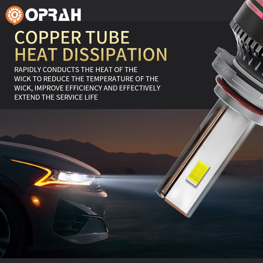2x H4 LED Headlight Bulbs Kit 9003 HB2 High Low Beam 6500K Bright White M8 Pro