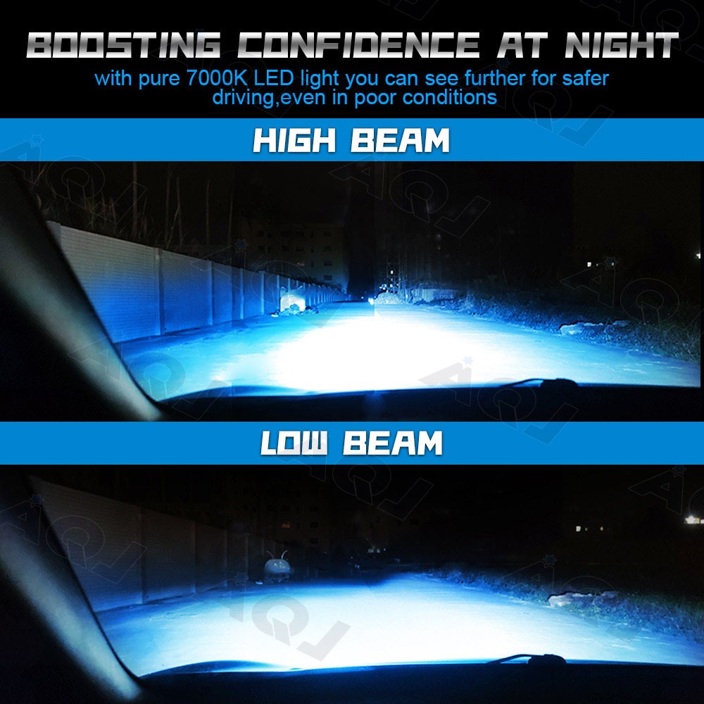 Combo H7+H7 LED Headlight Bulbs Kit High Low Beam Super Bright 8000K Ice Blue