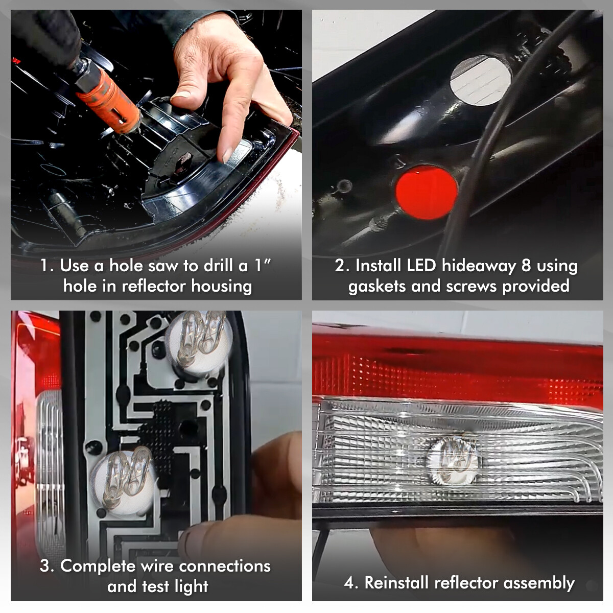 8 HID White Bulbs Hide Away Emergency Strobe Light Headlight Kit Warning System