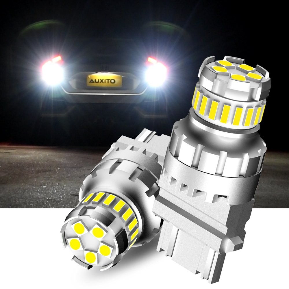 2x 3157 3156 LED Backup Reverse Signal Turn Light Bulbs White 2400LM 6500K