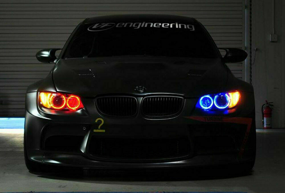 2x H8 Phone Control LED RGB Angel Eyes Halo Ring Bulb For BMW E90 E92 335i X5 X6