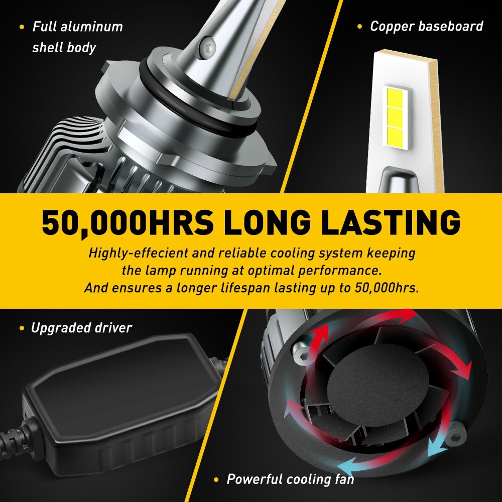 2X AUXITO 9006 LED Headlight Bulb Low Kit Beam Free Super Error Bright White