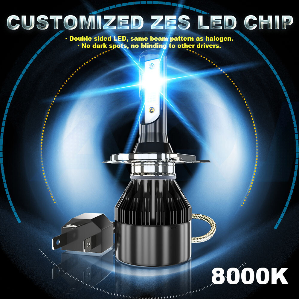 2Pc 7″inch Round BLUE LED Headlight Hi-Lo Beam For Peterbilt 379 359 Truck