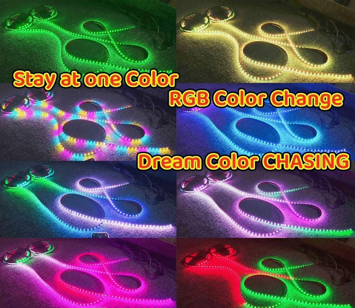 Smoked Full Tinted Black PCB Strips Dream Color CHASING 4FT 6.5FT 16.5FT Lights