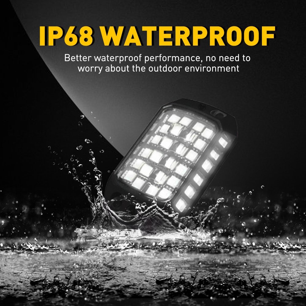 for Marine Auto Vehicles 36LED Tri-Color Underglow Lighting Kit IP68 Waterproof