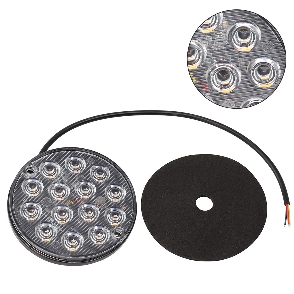 1 Piece Round LED Tail Light 16 LEDs 50000 Hours ABS Material High Quality