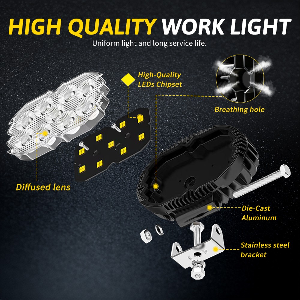 5.5“ INCH Round LED Spot Light Pods Work Flood Driving Fog Lamp Offroad 4WD ATV