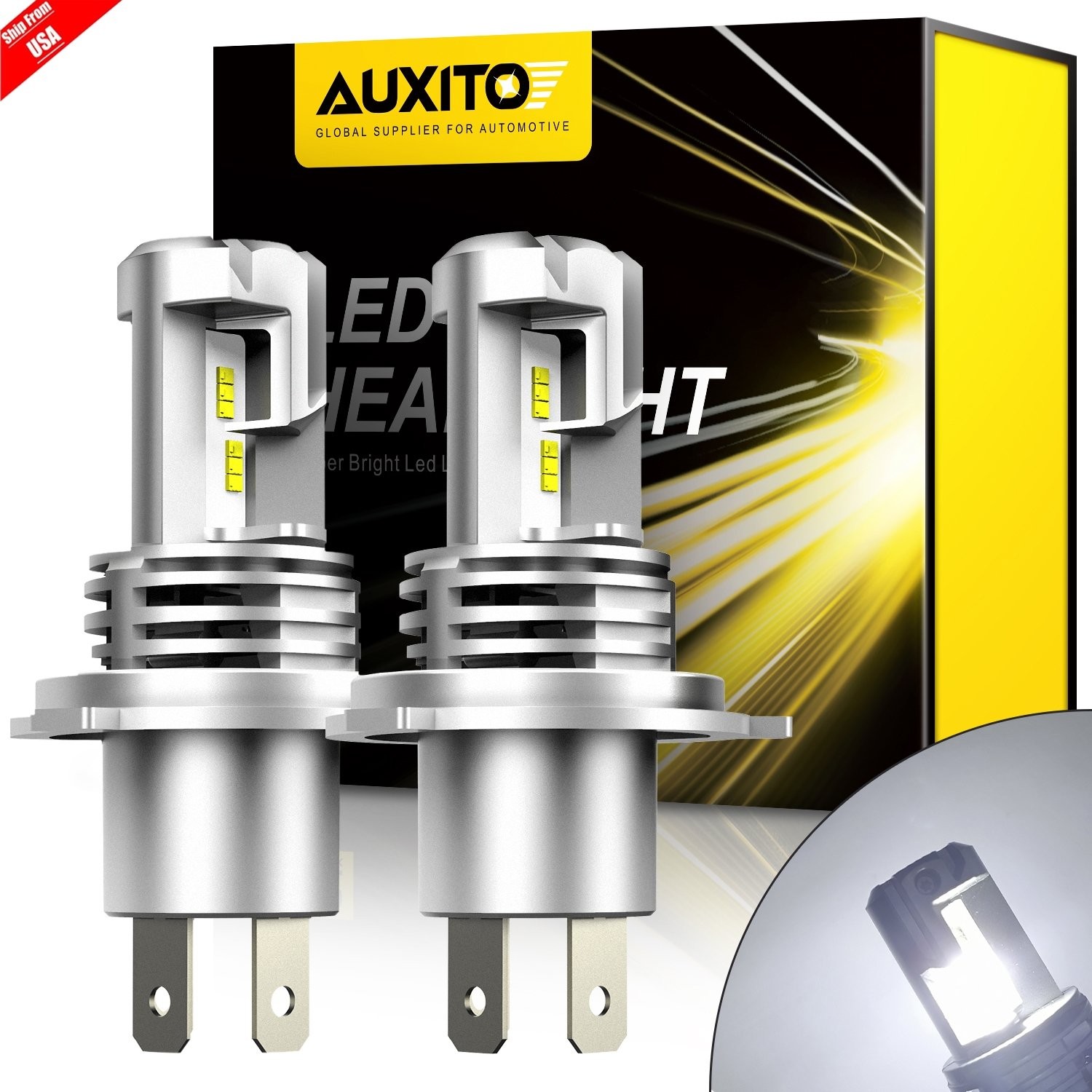 9003 H4 HB2 LED Headlight Bulbs Kit 120W 2400000LM Hi/Lo Beam Super Bright White