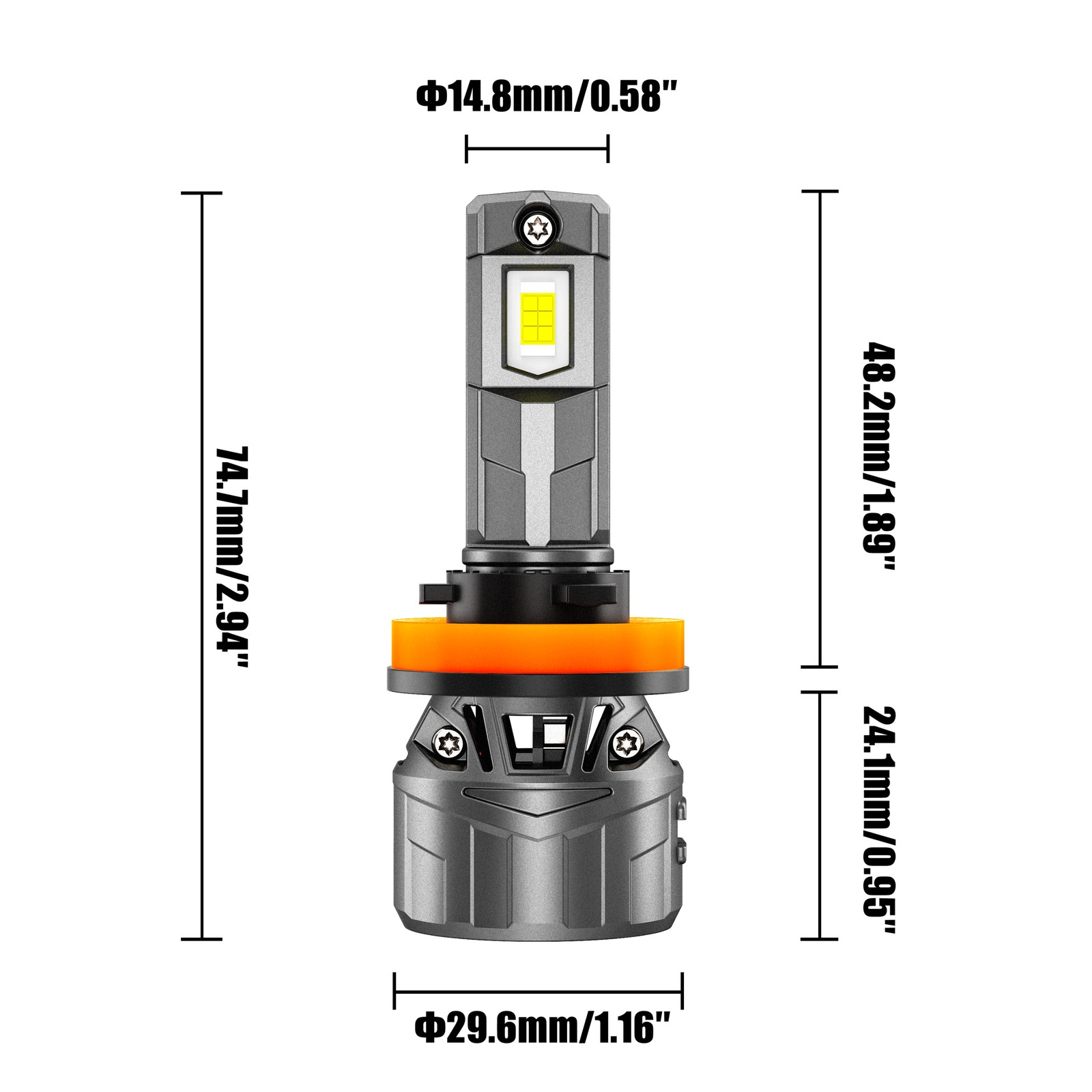 AUXBEAM GX H11 H9 H8 LED Headlight Bulbs High/Low Beam 120W 25000LM 6500K White
