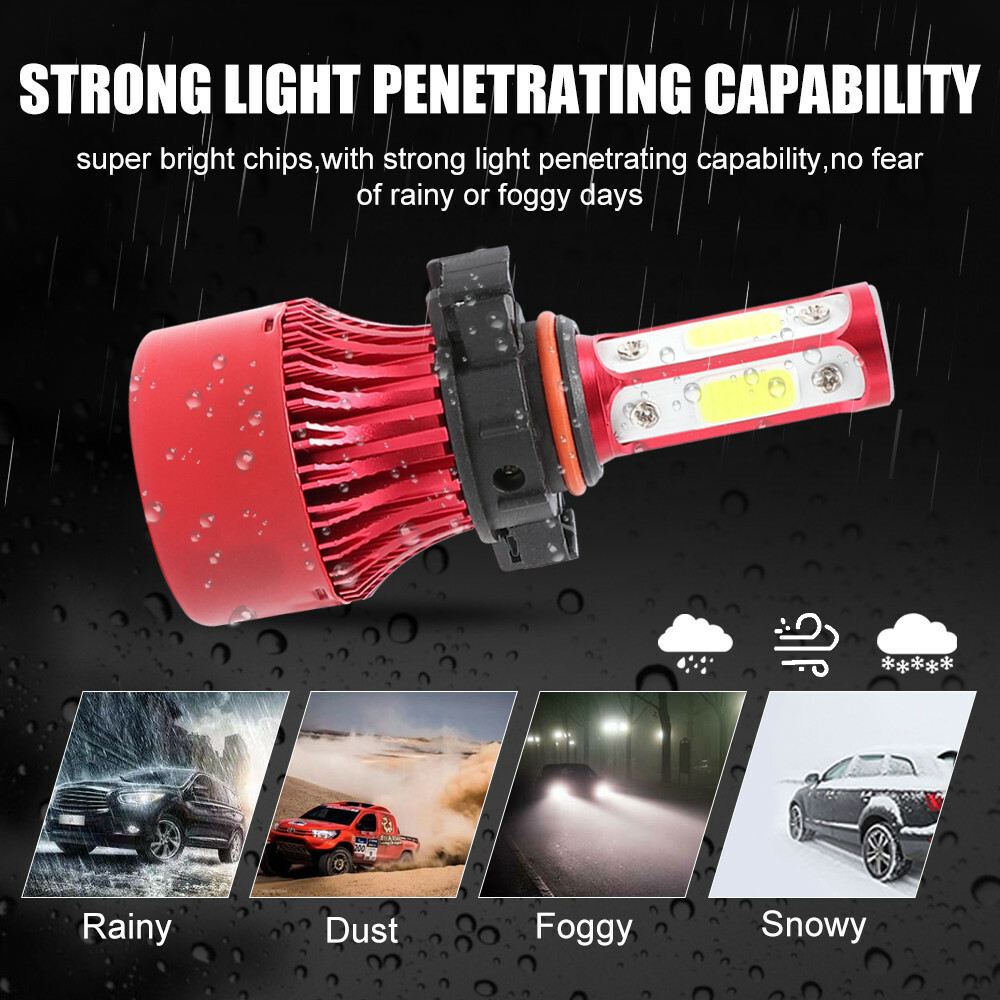 20PCS 4-Sides 5202/H16/9009/2504 LED Headlight Kit Fog Light 32000LM 6000K Bulbs