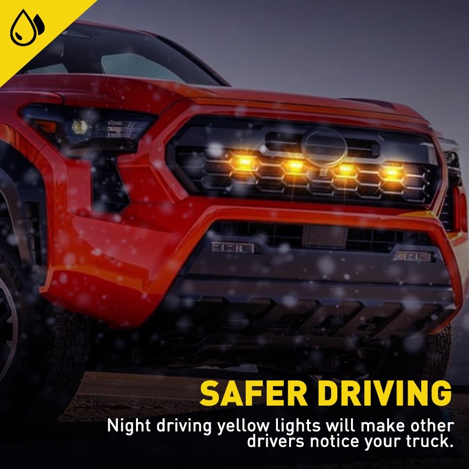 Amber LED Grille Light for 2024-25 Toyota Tacoma TR D Off Road/Sport Accessories