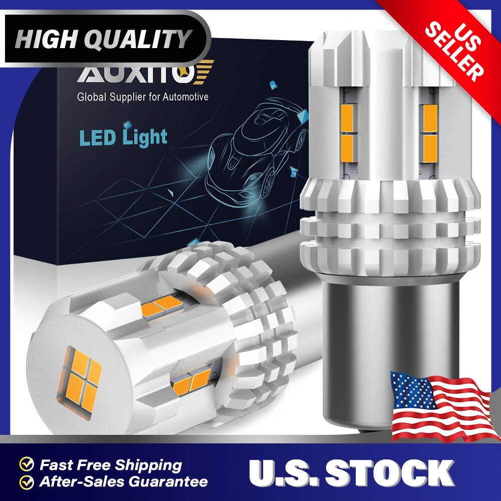 2X CANBUS BAU15S 7507 PY21W 1156PY Amber Yellow LED Turn Signal Light Globe Bulb