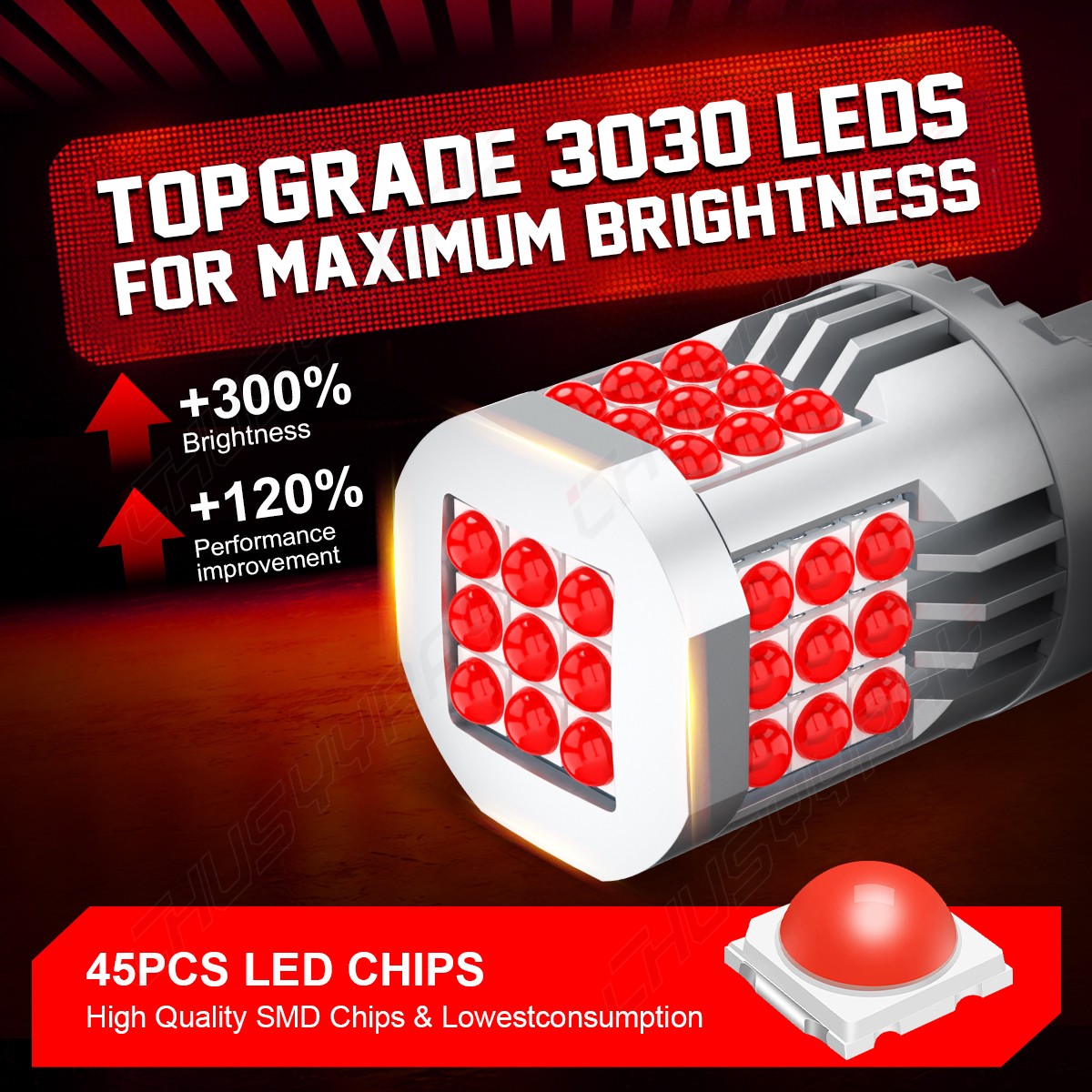 fit Chevrolet Colorado 2015-2022 7443 LED Red Tail Brake Stop Parking Light Bulb