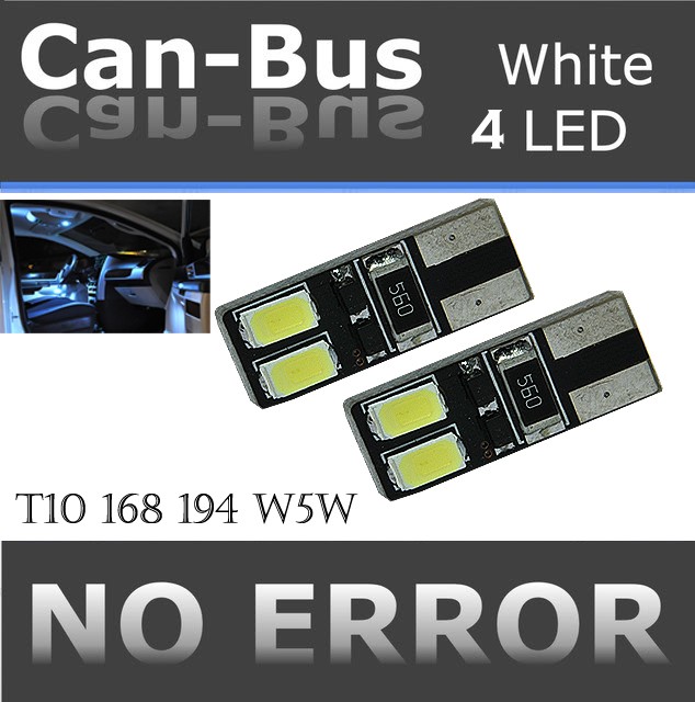 4 pc T10 Canbus Samsung 4 LED Chip Super White Fit Front Side Marker Light I496