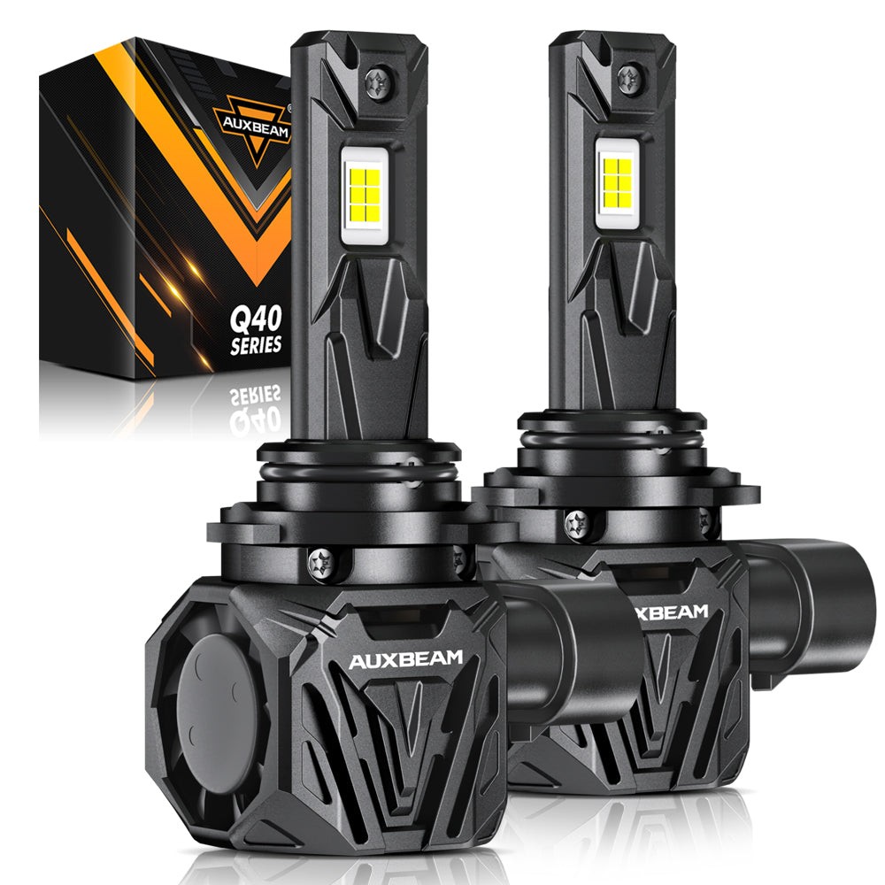 AUXBEAM Canbus 9006 LED Headlights Super Bright Bulbs Kit White High/Low Beam 2x