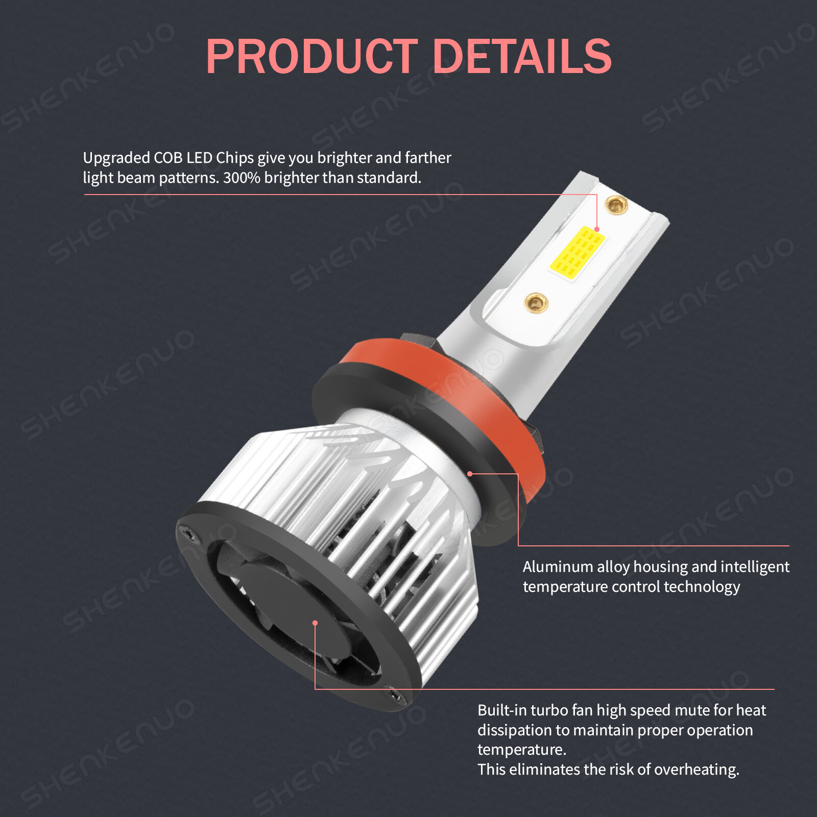 H11 LED Headlight Super Bright Bulbs Kit 8000K White 330000LM High/Low Beam