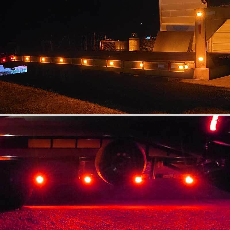 2X 4″ LED Truck Trailer Brake Turn Signal Flowing Tail Light DRL Stop Red Amber