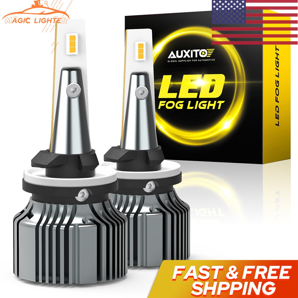 Auxito 880 881 892 LED Fog Driving 4000LM Light Lamp 3000k 100W Yellow Golden 2x