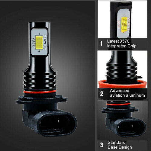 9006 9005 LED Headlight KIT Combo Bulbs 10000K High Low Beam Super Bright White