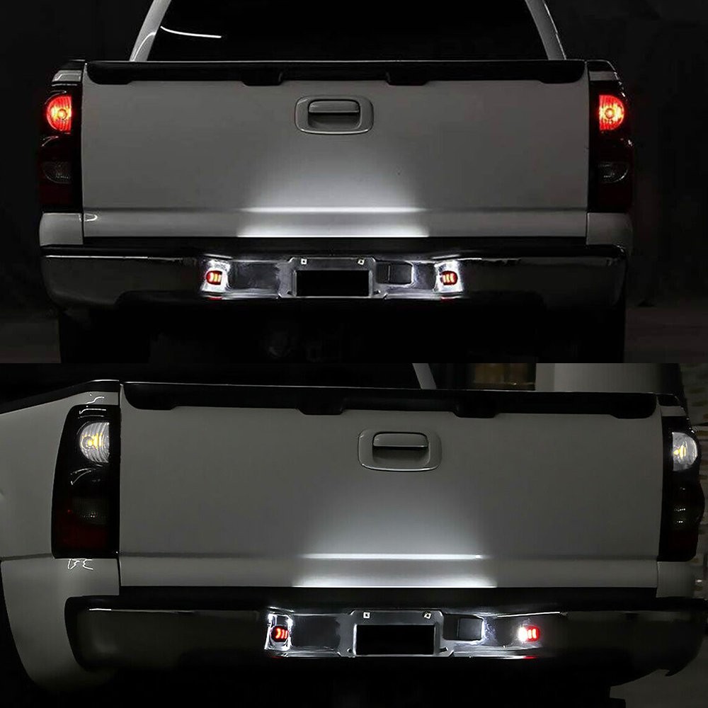 For Chevy GMC Silverado Sierra 1500 2500 LED Plate License Light Red DRL Tube 2x