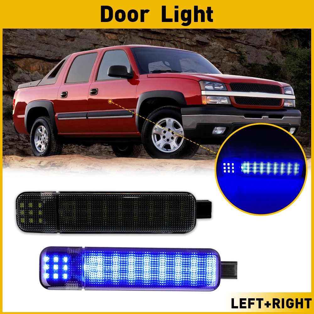 Fit 1500 Chevrolet Avalanche 2002-2006 2500 Pair Courtesy LED Light Door Blue