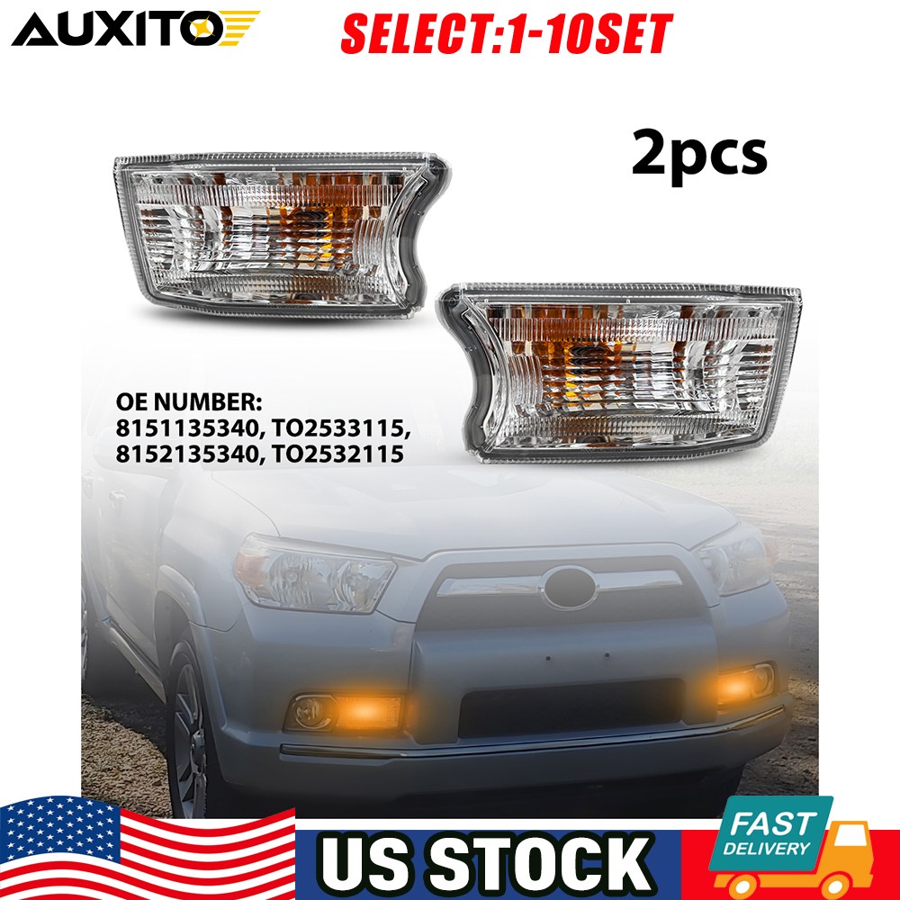 Turn Signal Light Clear Lens For 2010-2014 Toyota 4Runner Front Left Right 2-10X