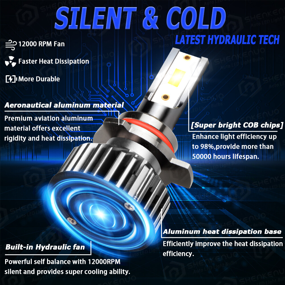 9012 LED Headlight 5202/H16 Fog Light Bulbs For 2014 2015 GMC Sierra 1500