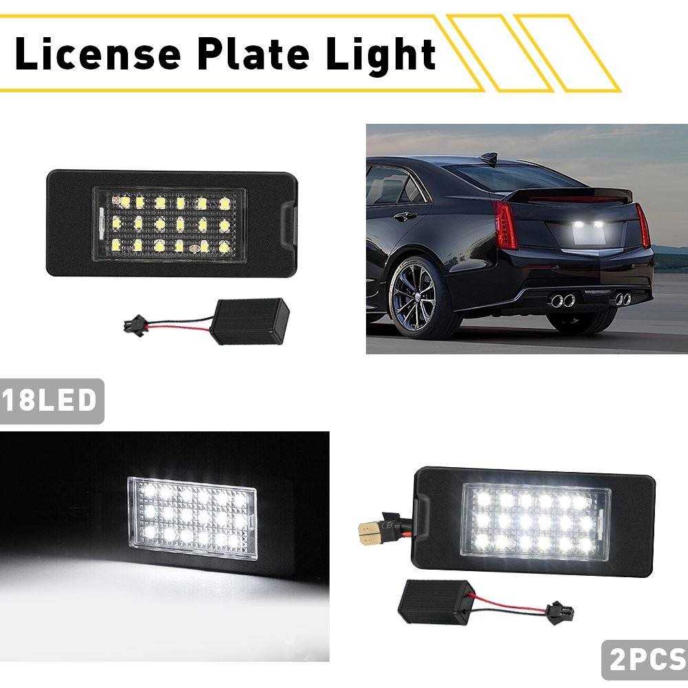 2x 18-LED White License Plate Light 2015-2019 For Cadillac ATS Escalade ESV New
