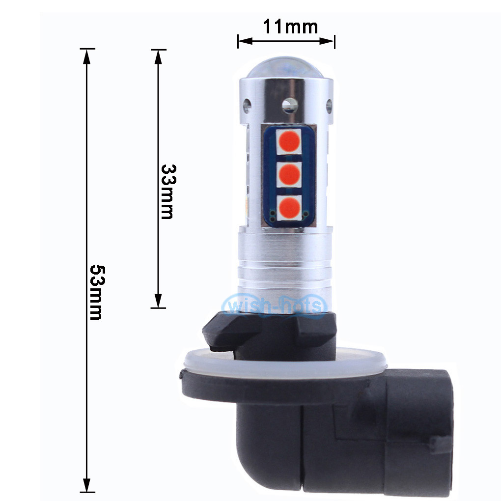 2X Red 881 889 H27W/2 LED Fog Light Bulb Lamp 1600LM for Hyundai Elantra Accent