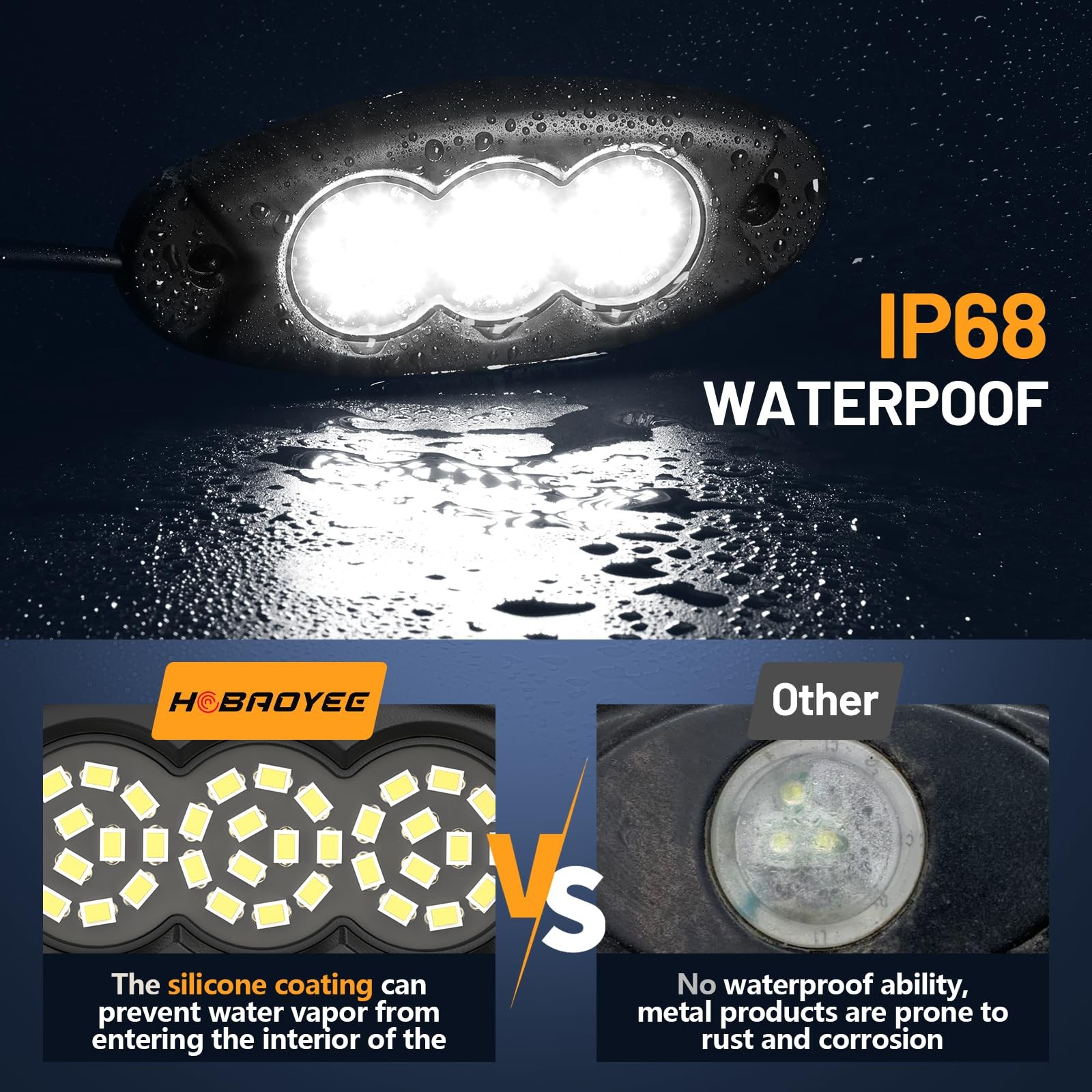 20 Pods White Rock Lights, 36 LEDs 6500K Ultra Bright IP68 Waterproof Underbo…