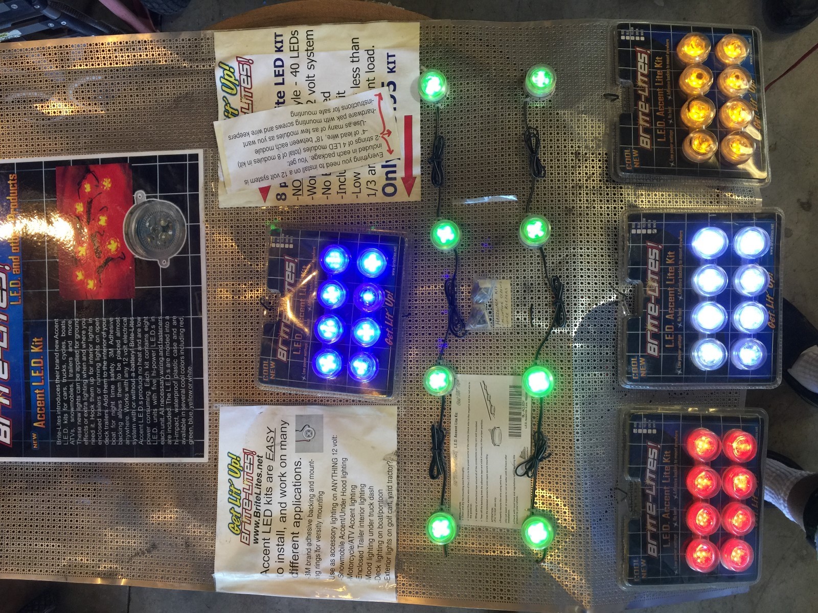 BRITE-LITES GREEN LED ACCENT KIT, 12VDC, 8 MODULES WITH 5 LED’S EACH