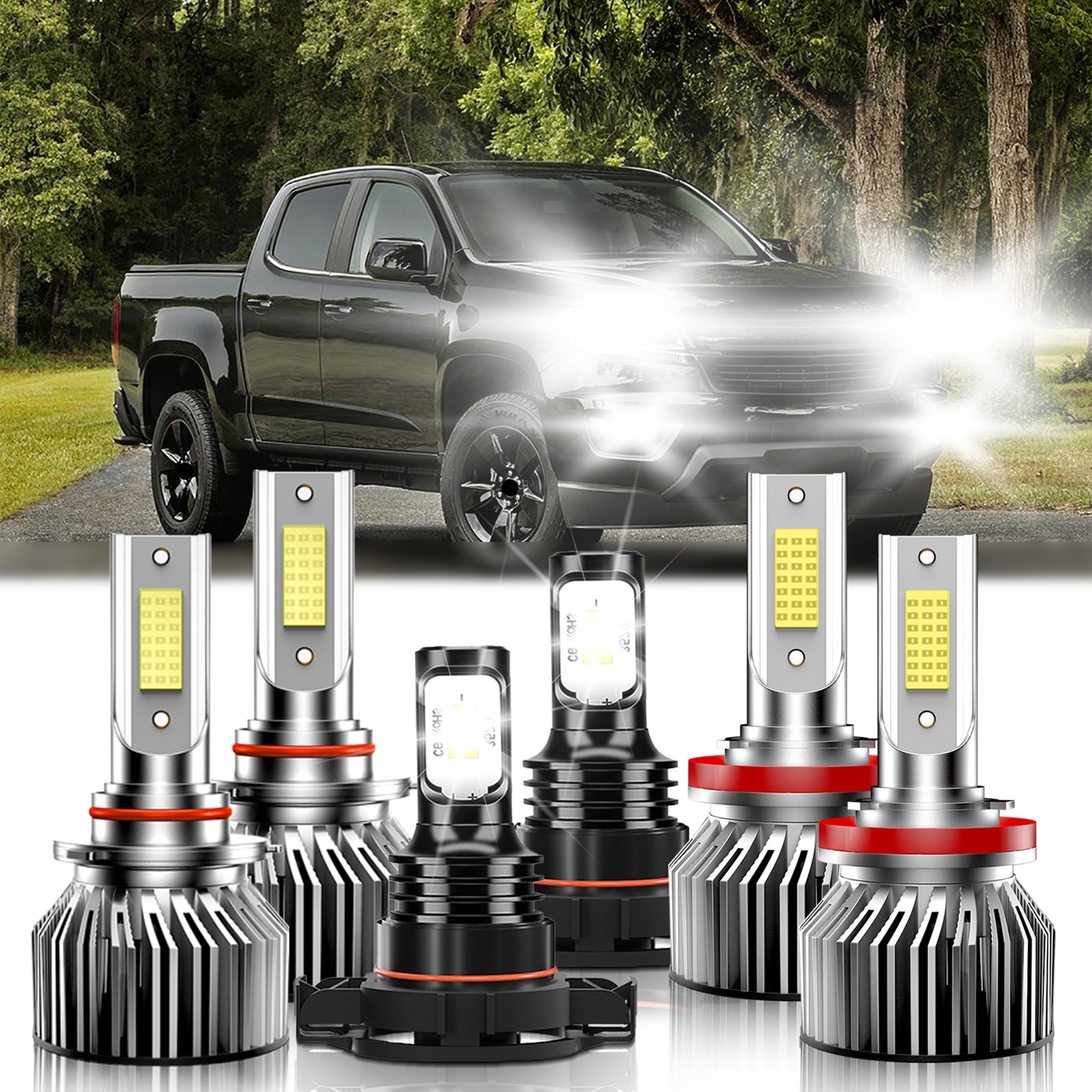 For Chevrolet Colorado 2015-2022 LED Headlight + Fog Lights Bulbs Kit 6000K