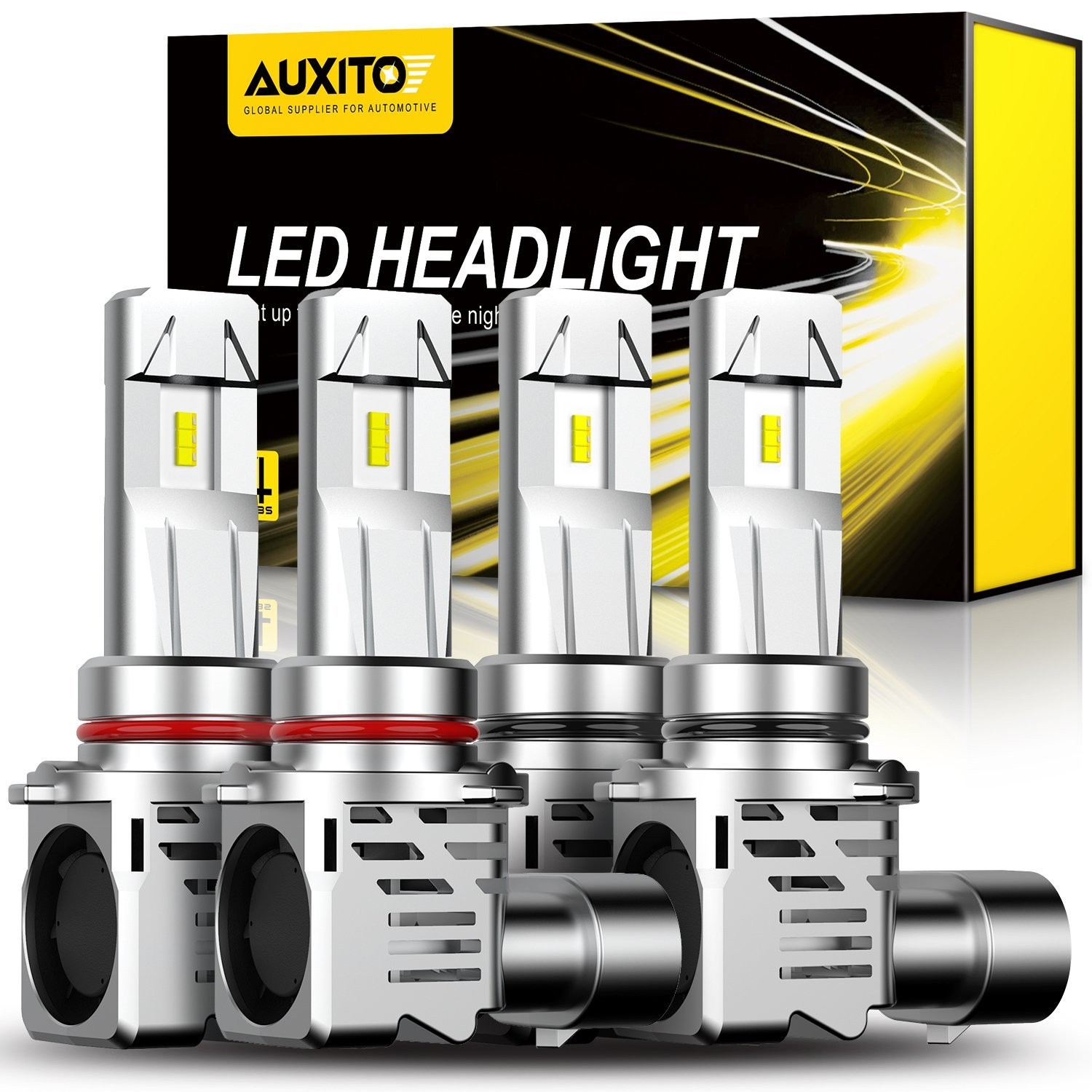 AUXITO 4X 9005 9006 HB4 HB3 LED Headlight Bulb Kit 6500K High Low Beam 48000LM