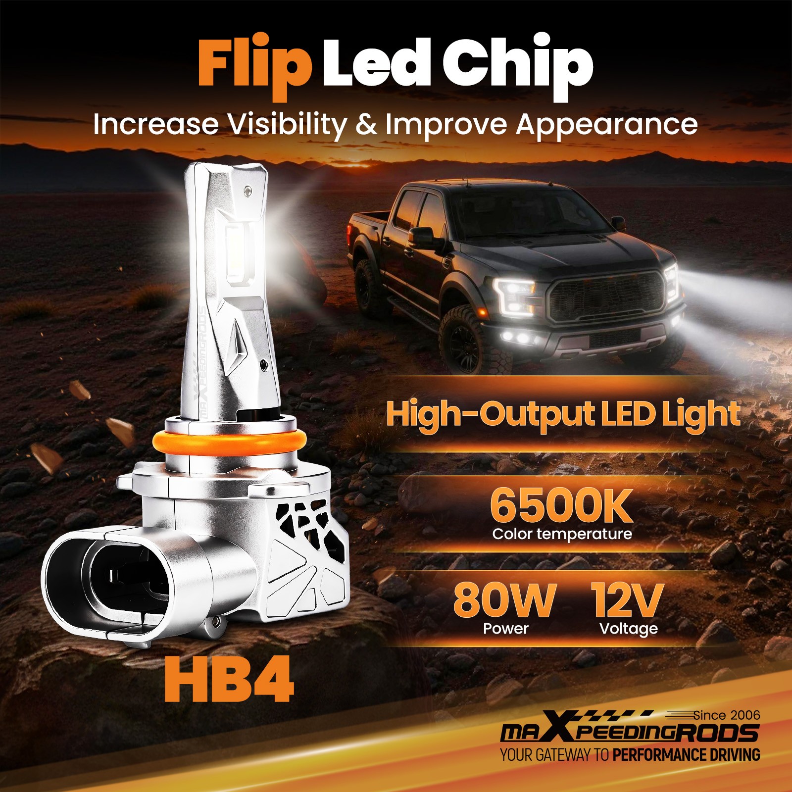 80000LM 9006 LED Headlight Bulb Low Beam Kit White Bright 6500K 35W 2pcs