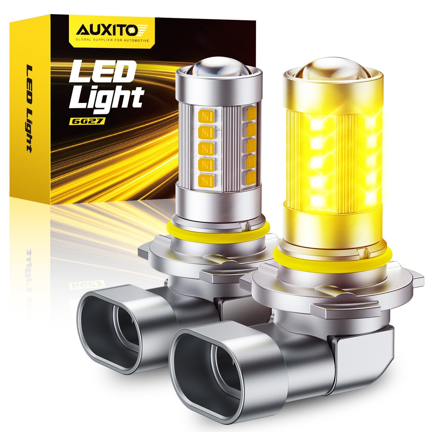 2PCS H10 LED Headlight Driving Fog Bulbs High Low Beam 3000K Amber Super Bright