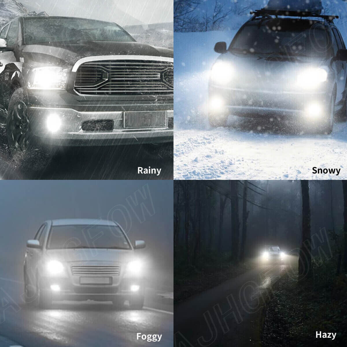 9005 9006 LED Headlight Bulb Kit High Low Beam 6500K White 720000LM Super Bright