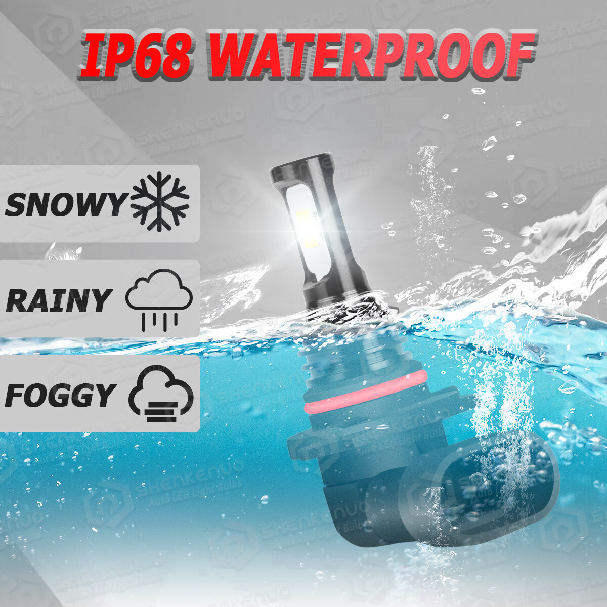 9005+9006 Front LED Headlights Kit Bulbs HIGH LOW Beam White 3570 CSP Chip
