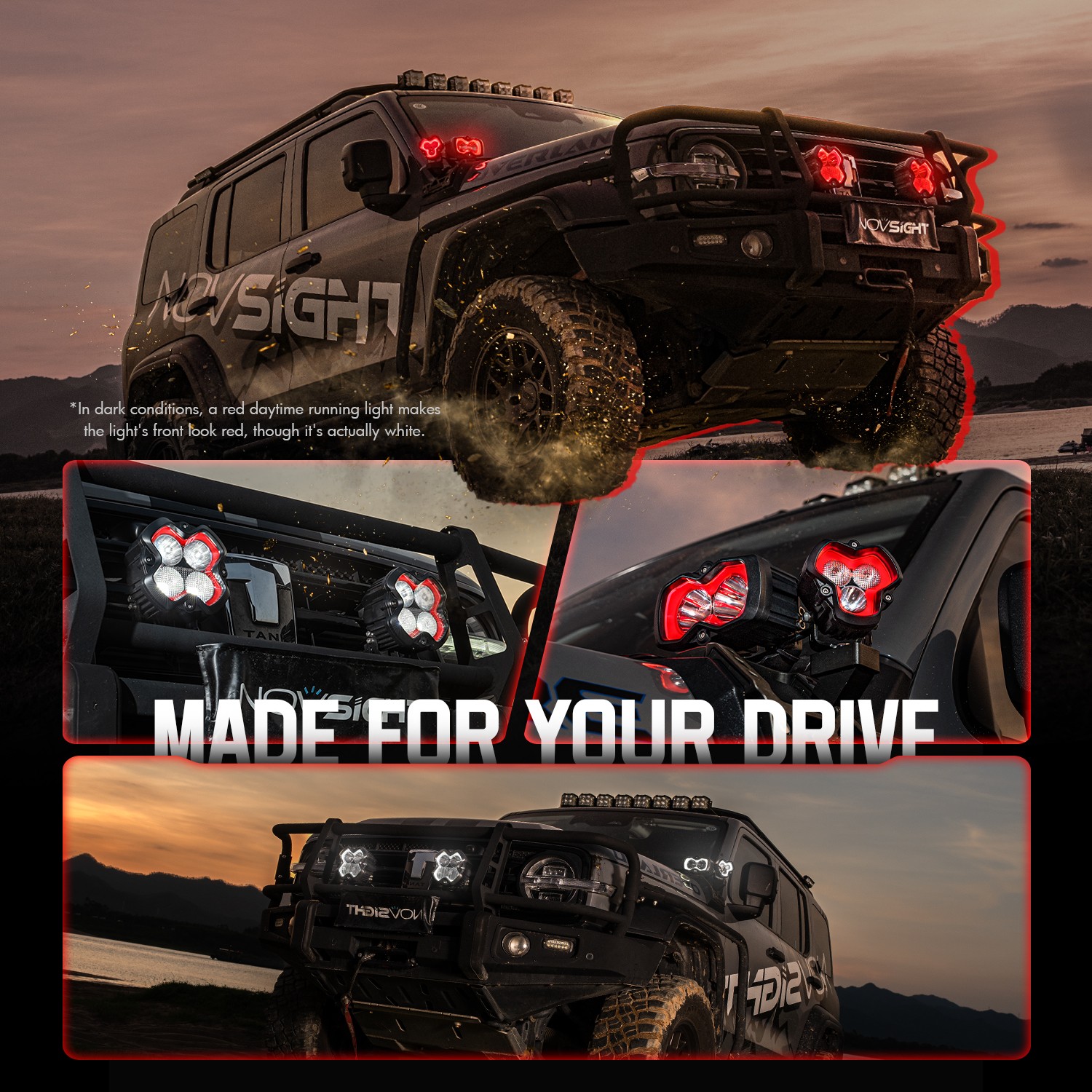 NOVSIGHT Halo SE Series 3″ LED Work Light Bar Pods Spot Beam Driving Ditch Light