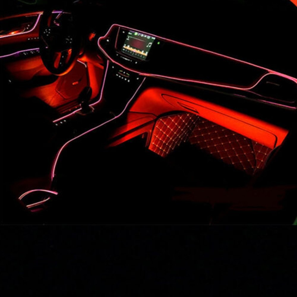 5M Red LED Car Interior Decorative Atmosphere Lamp Wire Strip Light Accessories