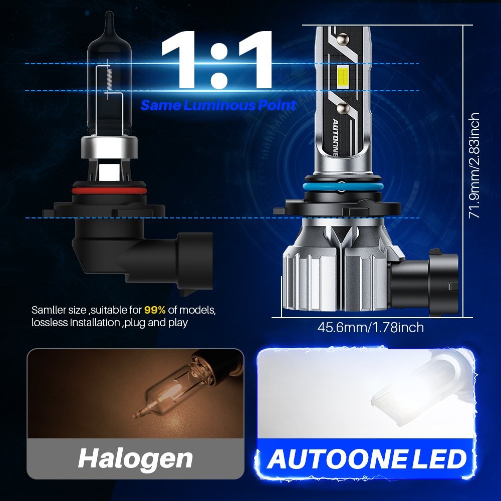 4x 9005 9006 HB3 HB4 LED Combo Headlight High Bulbs Low Beam Kit White Extremely