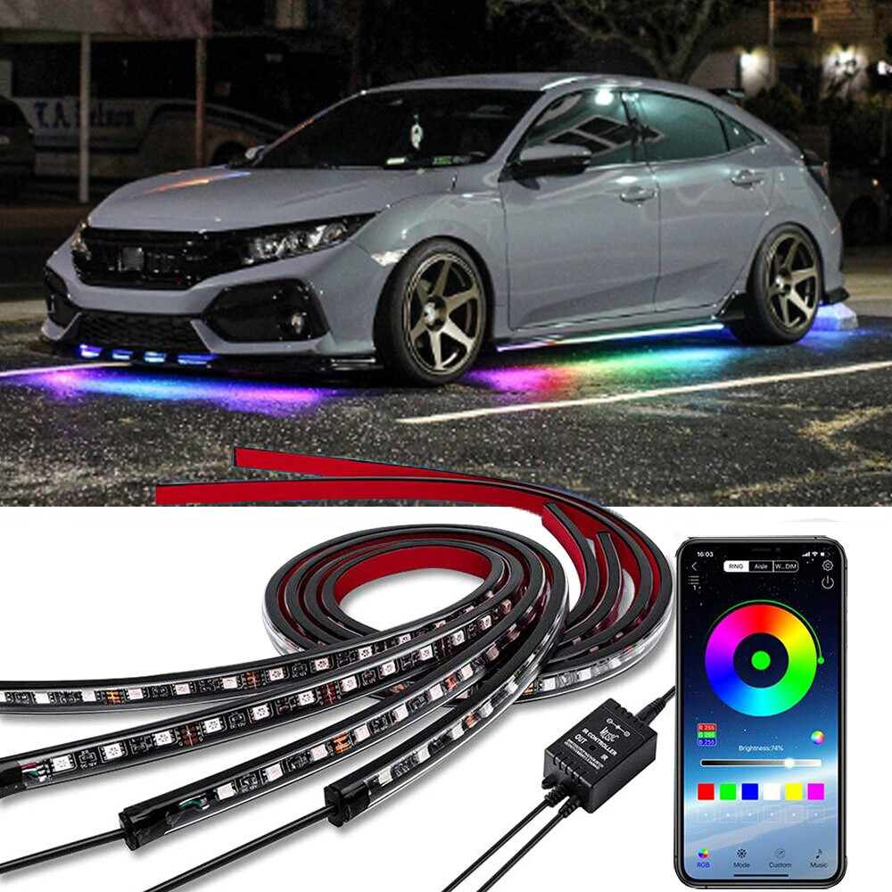 Car Underglow Strip Lamp Flowing LED RGB Neon Colorful Light For Honda Accord
