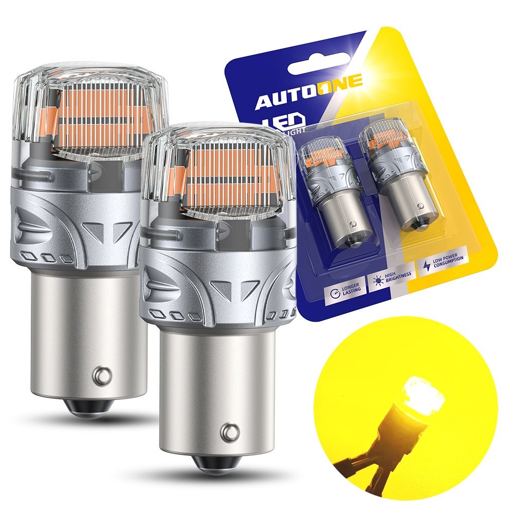 For 2x AUTOONE 1156 7506 LED Turn Signal Blinker Light Amber Yellow Bright Bulb